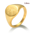 Anel de sinete 12 signos do zodíaco