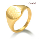 Anel de sinete 12 signos do zodíaco