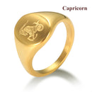 Anel de sinete 12 signos do zodíaco