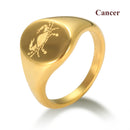 Anel de sinete 12 signos do zodíaco