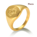 Anel de sinete 12 signos do zodíaco