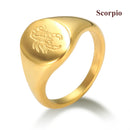 Anel de sinete 12 signos do zodíaco