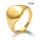 Anel de sinete 12 signos do zodíaco
