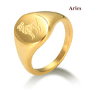 Anel de sinete 12 signos do zodíaco
