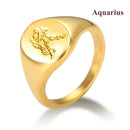 Anel de sinete 12 signos do zodíaco