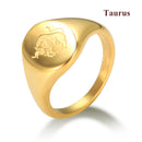 Anel de sinete 12 signos do zodíaco