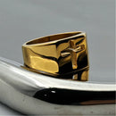 Anel com Cruz de Jesus em Aço Inoxidável 316L