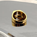 Anel com Cruz de Jesus em Aço Inoxidável 316L