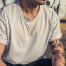 Colar masculino com pingente de cruz